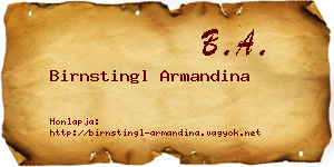 Birnstingl Armandina névjegykártya